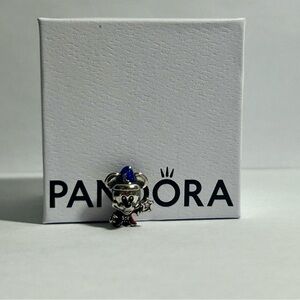 Pandora Disney Sorcerer Mickey Charm Sterling Silver Red & Blue Enamel Authentic